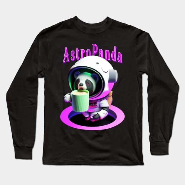 Astro Panda Long Sleeve T-Shirt by Lintang Art